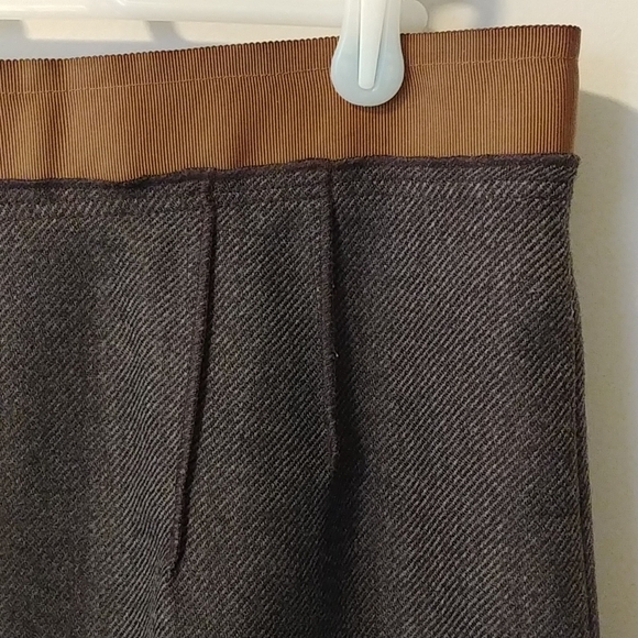 LOFT Brown Wool Pencil Skirt - Picture 2 of 7